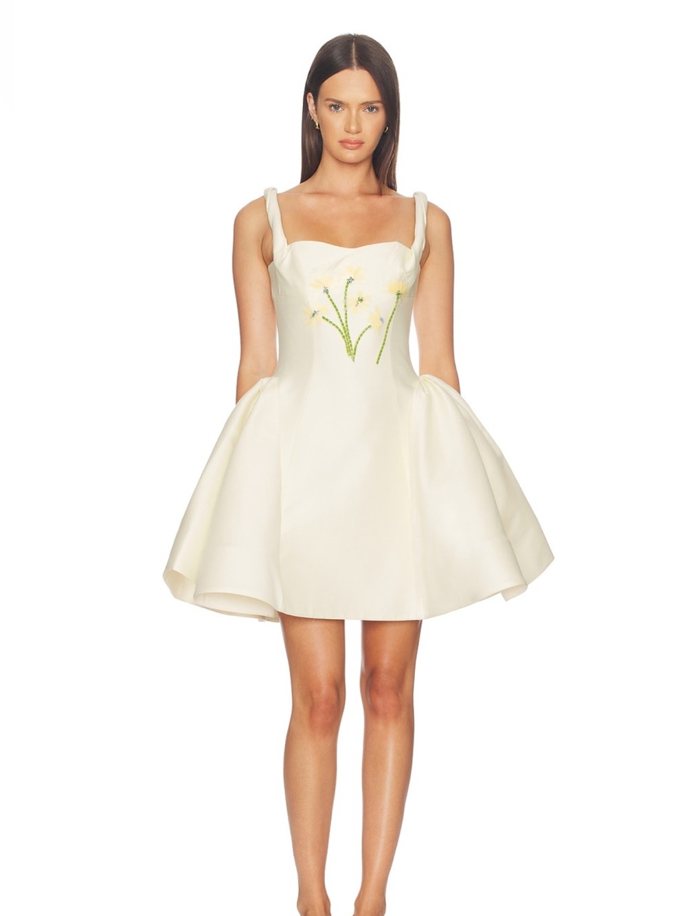 LEO LIN 
Ariel Embellished Wool Mini Dress in Wildflower